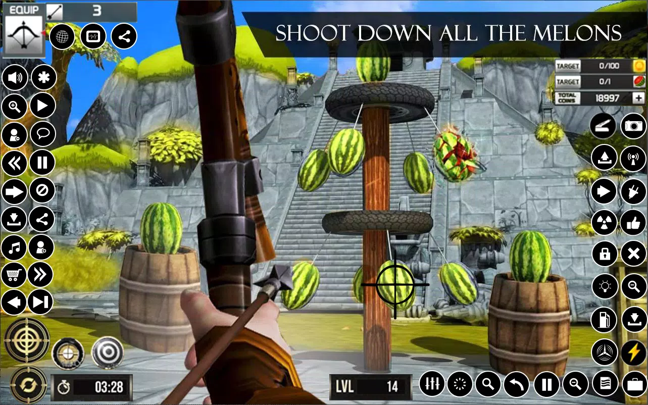 スイカ アーチェリー ゲーム 3D スクリーンショット 0