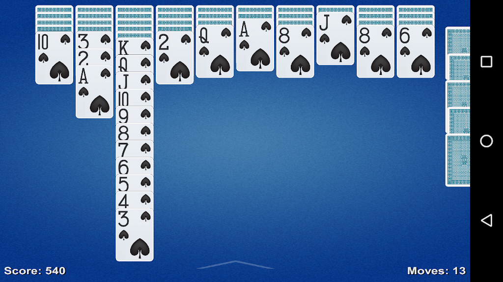 Spider Solitaire Game 螢幕截圖 1