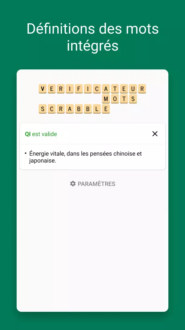 Verificateur Mots SCRABBLE Captura de pantalla 1